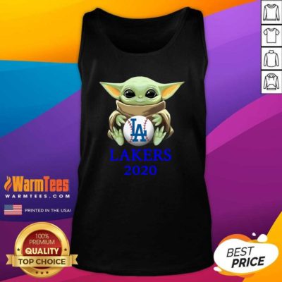 Baby Yoda Hug Los Angeles Lakers 2020 Tank Top - Design By Warmtees.com
