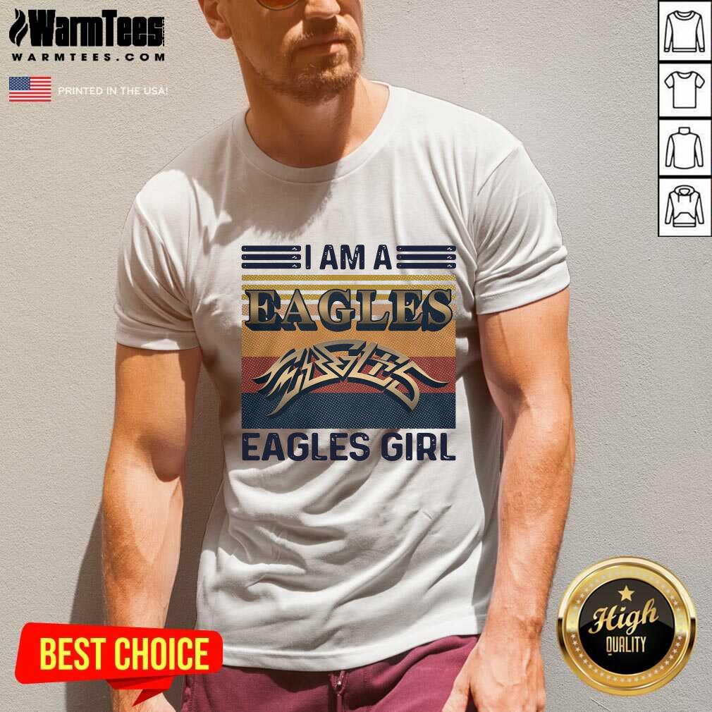 I Am A Eagles Girl Vintage V-neck - Design By Warmtees.com I Am A Eagles Girl Vintage V-neck - Design By Warmtees.com