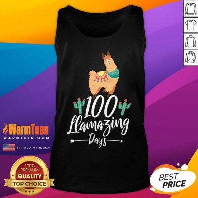100 Llamazing Days Llama 100th Day Of School Teacher Kids Tank Top