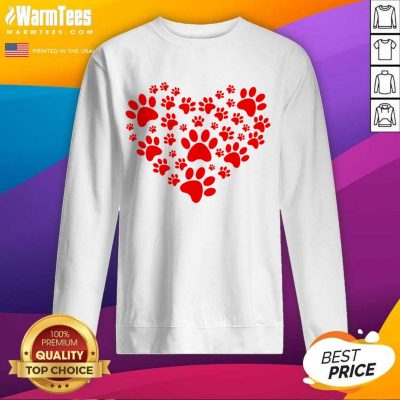 Heart Paw Print Dog Love Valentines Day Gift SweatShirt
