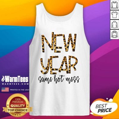 New Year Same Hot Mess 2021 Eve Party Leopard Tank Top - Design By Warmtees.com