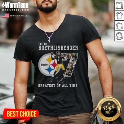 Ben Roethlisberger Signature Greatest Of All Time Steelers V-neck - Design By Warmtees.com