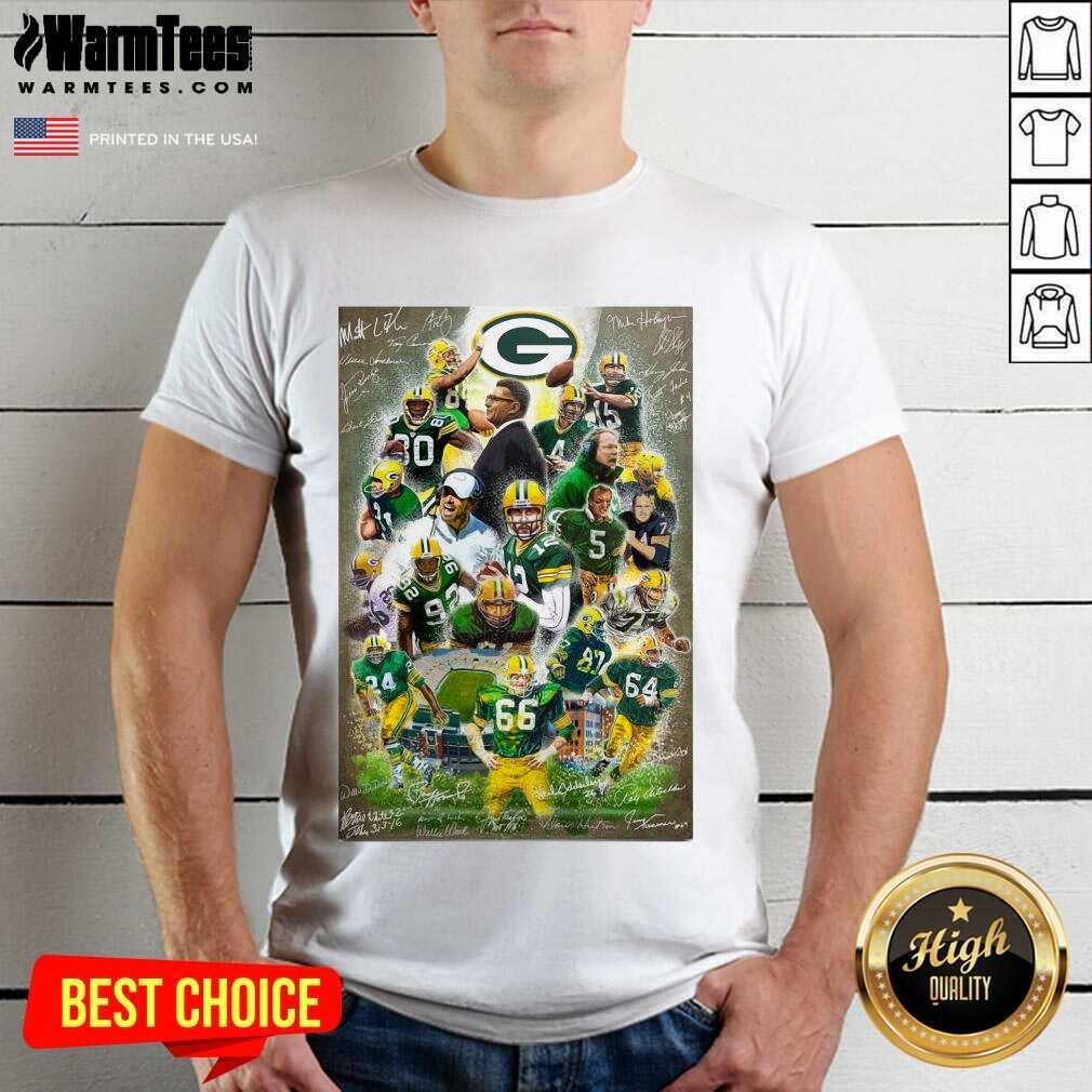 Green Bay Packers Team Football Players 2021 Signatures Shirt