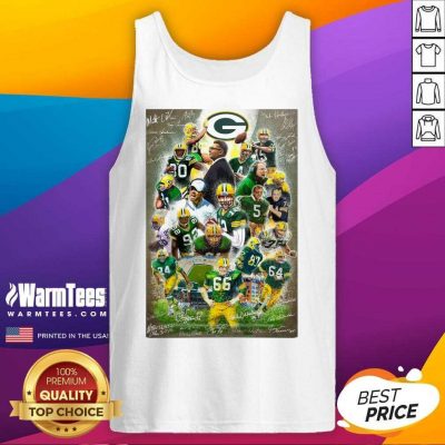 Green Bay Packers Team Football Players 2021 Signatures Tank Top