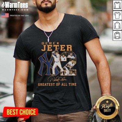 NY2 Derek Jeter Greatest Of All Time Signature V-neck - Design By Warmtees.com