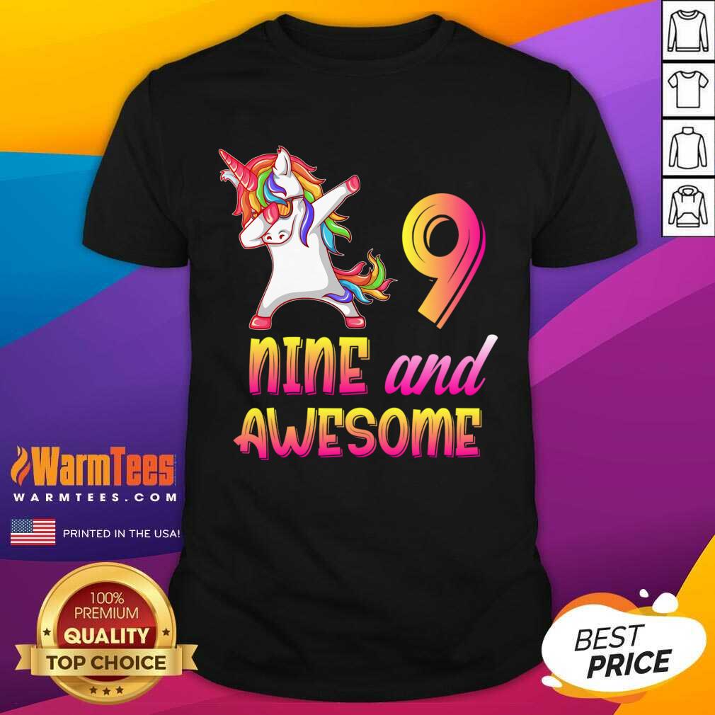 9th Birthday Girl Gift, 9 Year Old Girl Birthday, Nine And Awesome Shirt