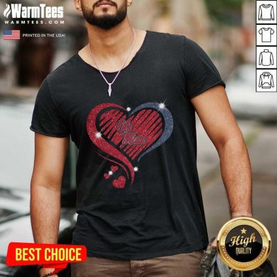 Heart Diamond Ole Miss Football V-neck - Design By Warmtees.com