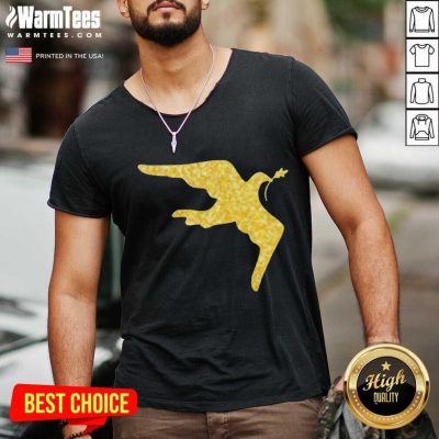 Inauguration Outfit Gold Dove Brooch V-neck