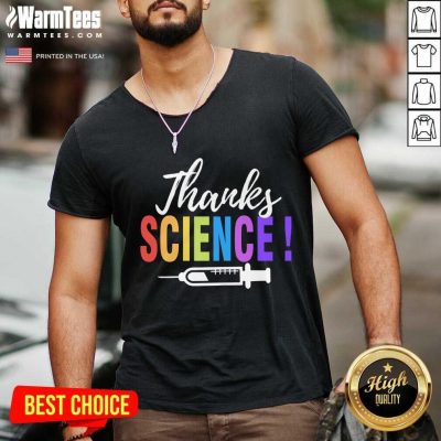 Thanks Science Pro Vaccine Vaccination Quote V-neck