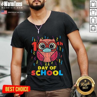 Owl Face Mask 100th Day Of School V-neck