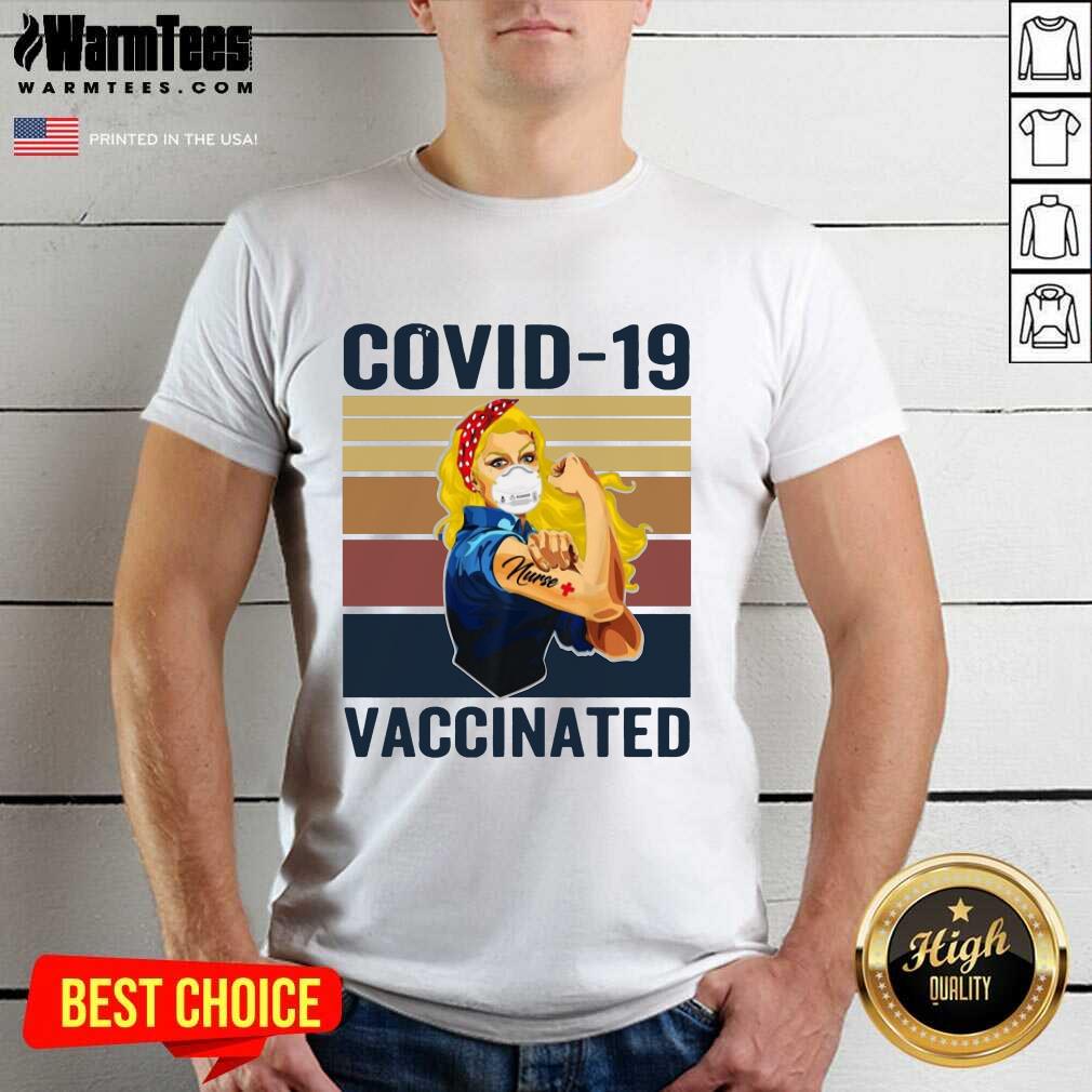 Strong Women Face Mask Tattoo Nurse Covid 19 Vaccinated Vintage Retro Shirt - Design By Warmtees.com