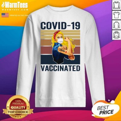 Strong Women Face Mask Tattoo Nurse Covid 19 Vaccinated Vintage Retro SweatShirt - Design By Warmtees.com