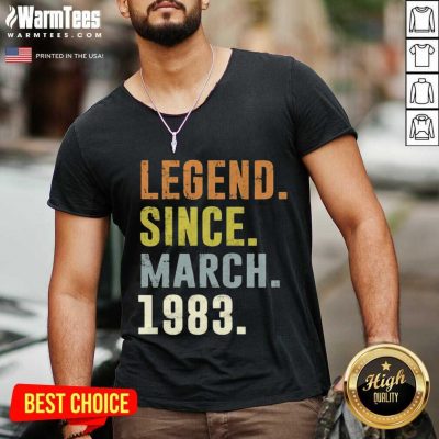 38th Retro Birthday Vintage Legend Since 1983 V-neck