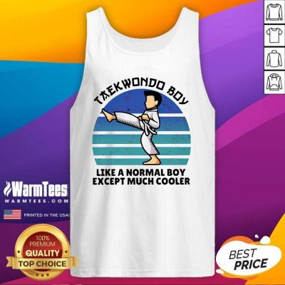 Vintage Taekwondo Boy Like A Normal Boy Except Much Cooler Tank Top - Design By Warmtees.com