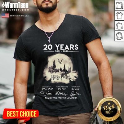 20 Years 2001 2021 Harry Potter Thank You For The Memories Signatures V-neck