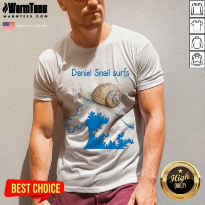 Daniel Snail Surfs Cute Snail Surfer Dude V-neck