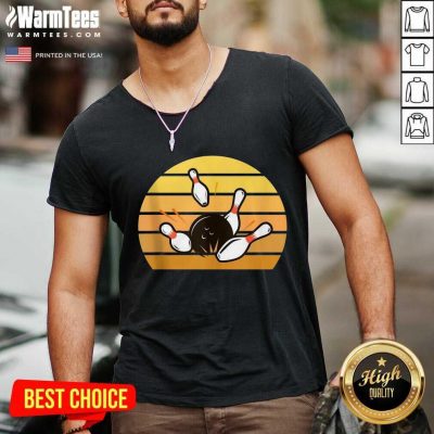 Retro Bowling Sunset V-neck