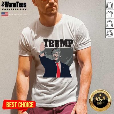 Donald Trump Waving V-neck - Design By Warmtees.com