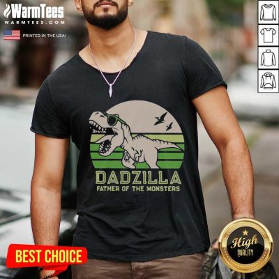Funny Dinosaurs Dadzilla Father 54 V-neck