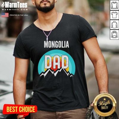 Mongolia Dad Fathers Day 2021 V-neck