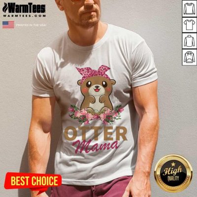 Original Otter Mama With Floral V-neck