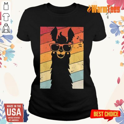 Premium Llama Wear Glasses Vintage Ladies Tee