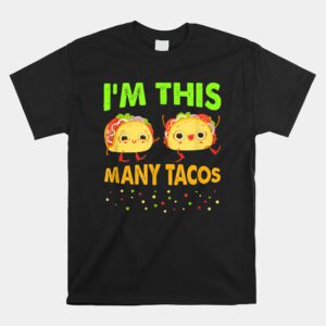 Im This Many Tacos Second Birthday Twosday Cinco De Mayo Shirt