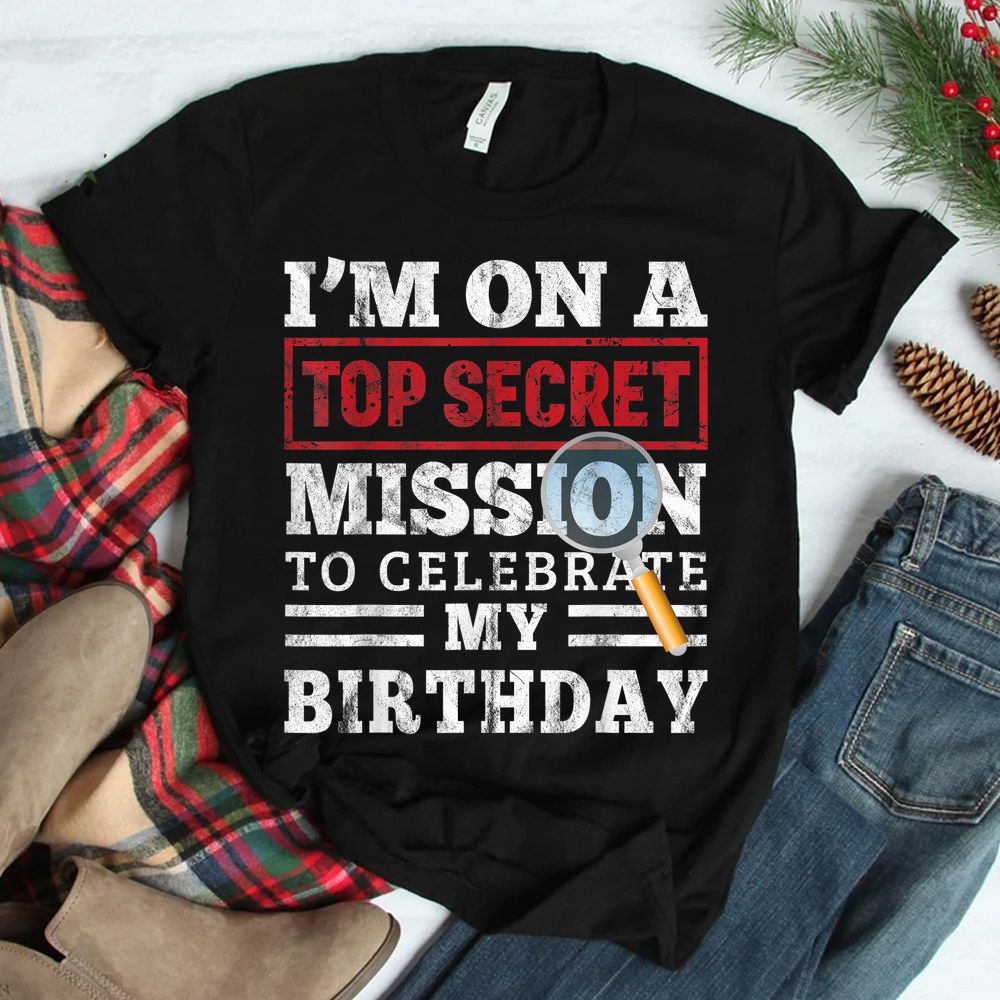 Spy Birthday Party Theme Top Secret Mission Shirt