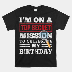 Spy Birthday Party Theme Top Secret Mission Shirt