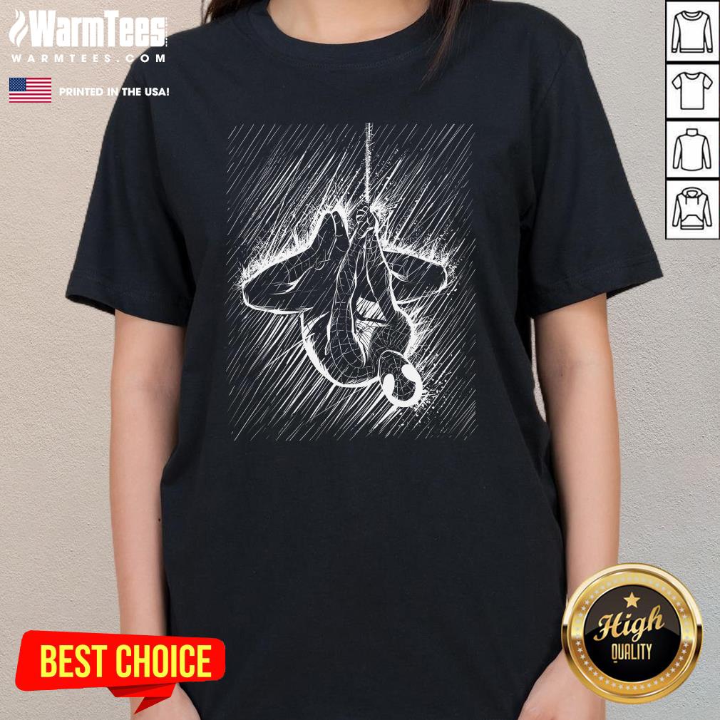 Awesome Spider Man In The Rain Ladies-Tee