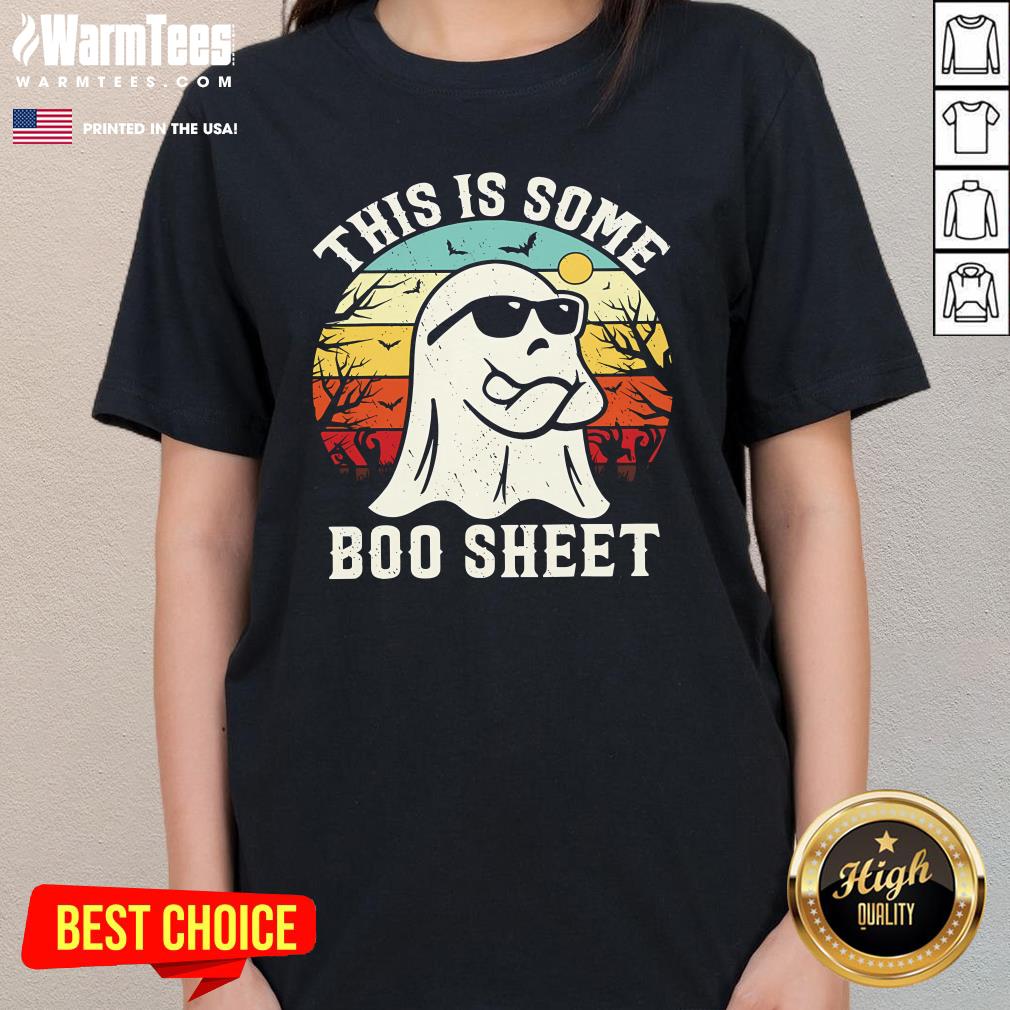 Cute This Is Some Boo Sheet Ghost Sunset Ladies-Tee