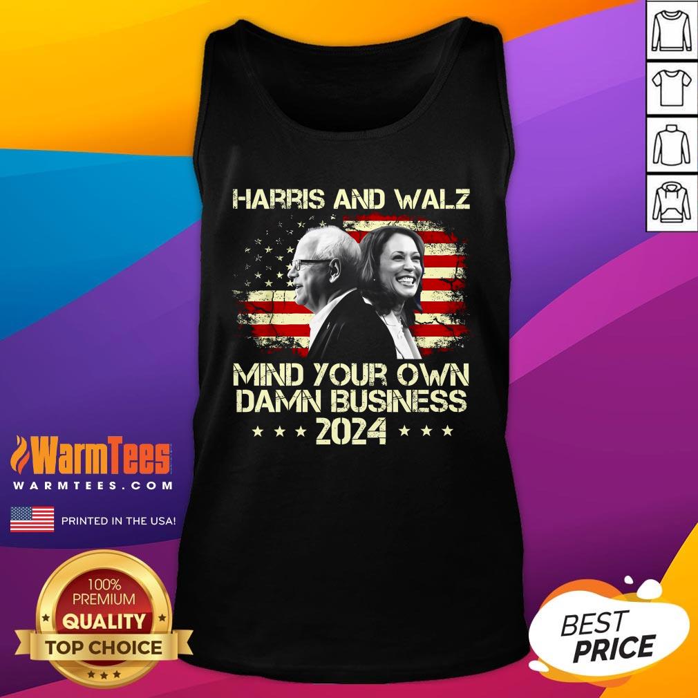 Hot Waltz 2024 US Flag Mind Your Own Damn Business Tank-Top