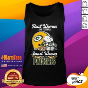 Official Real Women Love Football Smart Women Love The Packers Snoopy Tank-Top