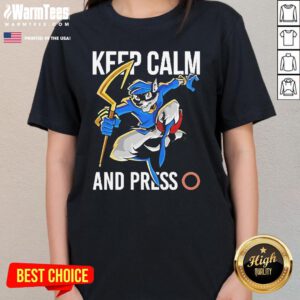 Official Sly Cooper Keep Calm And Press O Ladies-Tee