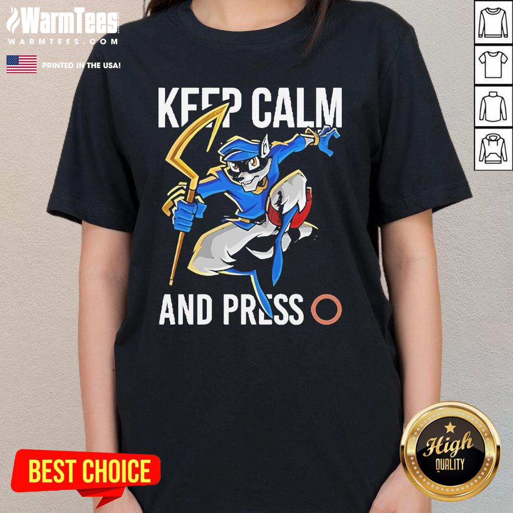 Official Sly Cooper Keep Calm And Press O Ladies-Tee
