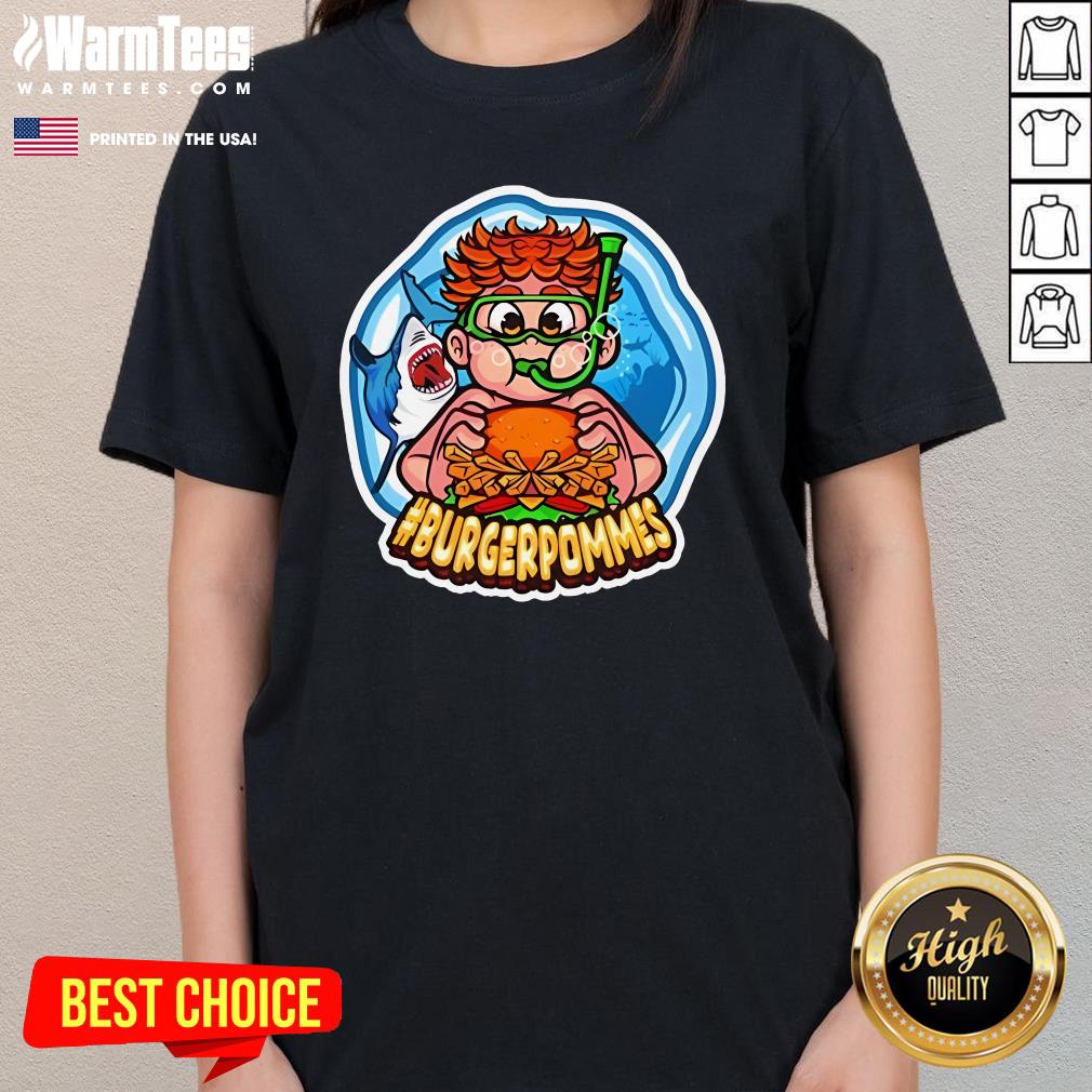 Official Ukasbs Burgerpommes Shark Ladies-Tee