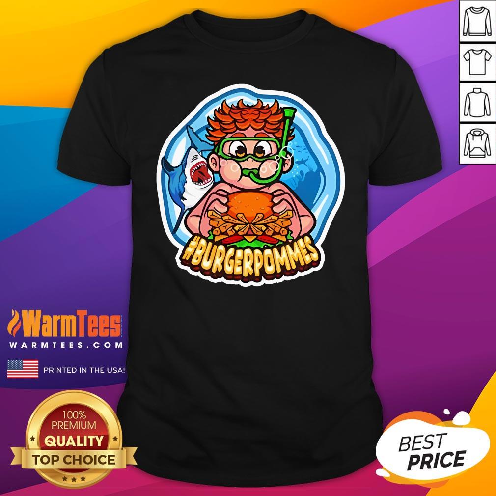 Official Ukasbs Burgerpommes Shark T-Shirt