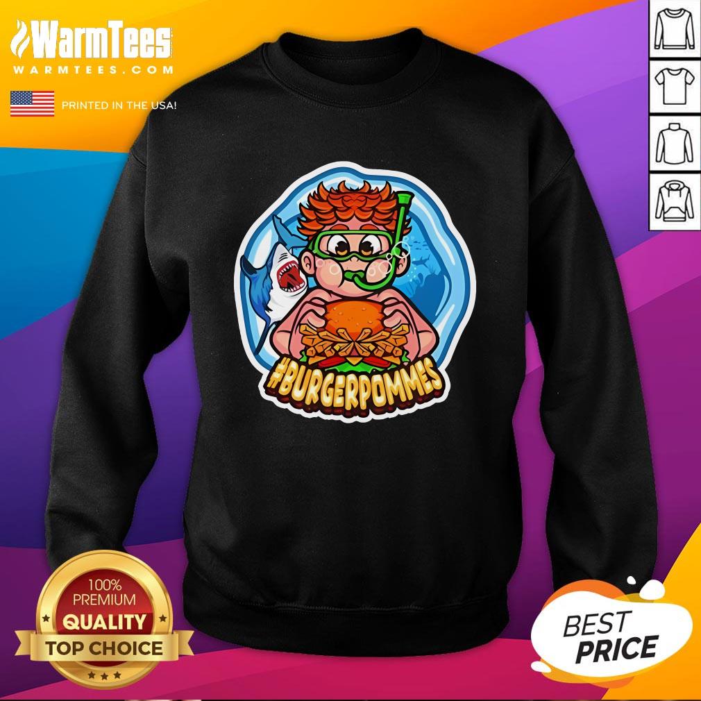 Official Ukasbs Burgerpommes Shark Sweatshirt