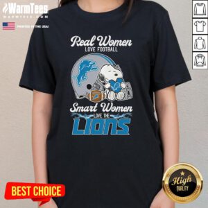 Original Real Women Love Football Smart Women Love The Detroit Lions Ladies-Tee
