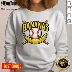 Funny Banana Playing Baseball Fruit Lover Baseball Player Banana Sweatshirt