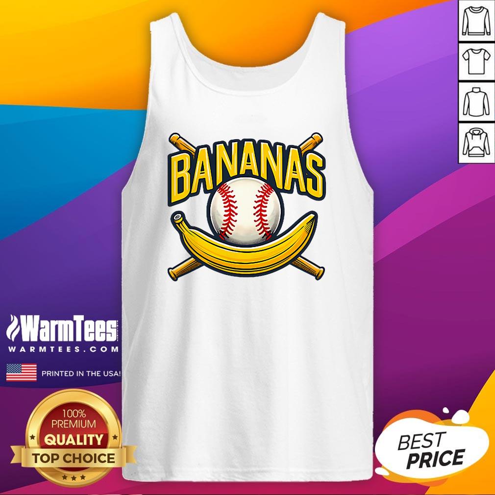 Funny Banana Playing Baseball Fruit Lover Baseball Player Banana Tank-Top
