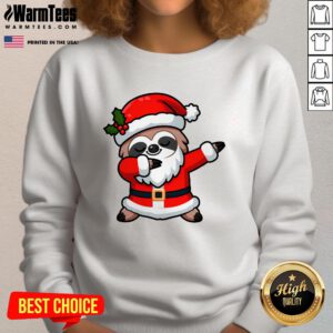 Funny Dabbing Sloth In Santa Claus Christmas Costume Xmas Sweatshirt