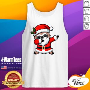 Funny Dabbing Sloth In Santa Claus Christmas Costume Xmas Tank-Top