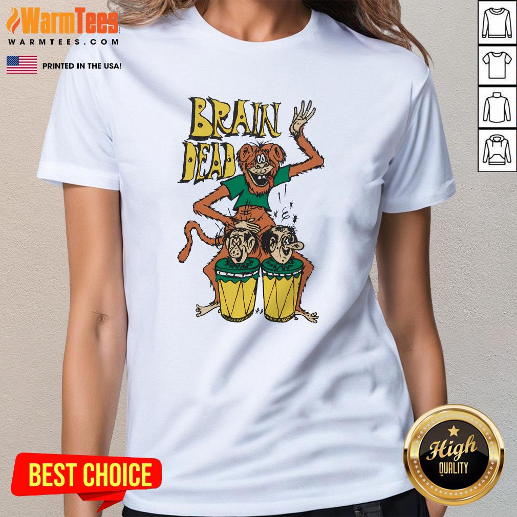Funny Monkey Bongo Brain Ladies-Tee