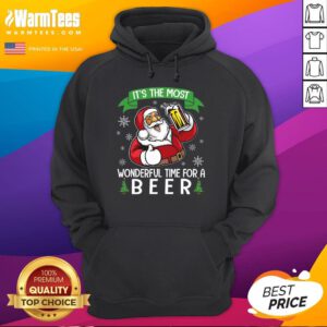 Good Santa Drinking Beer It's The Most Wonderful Time For A Beer Hoodie