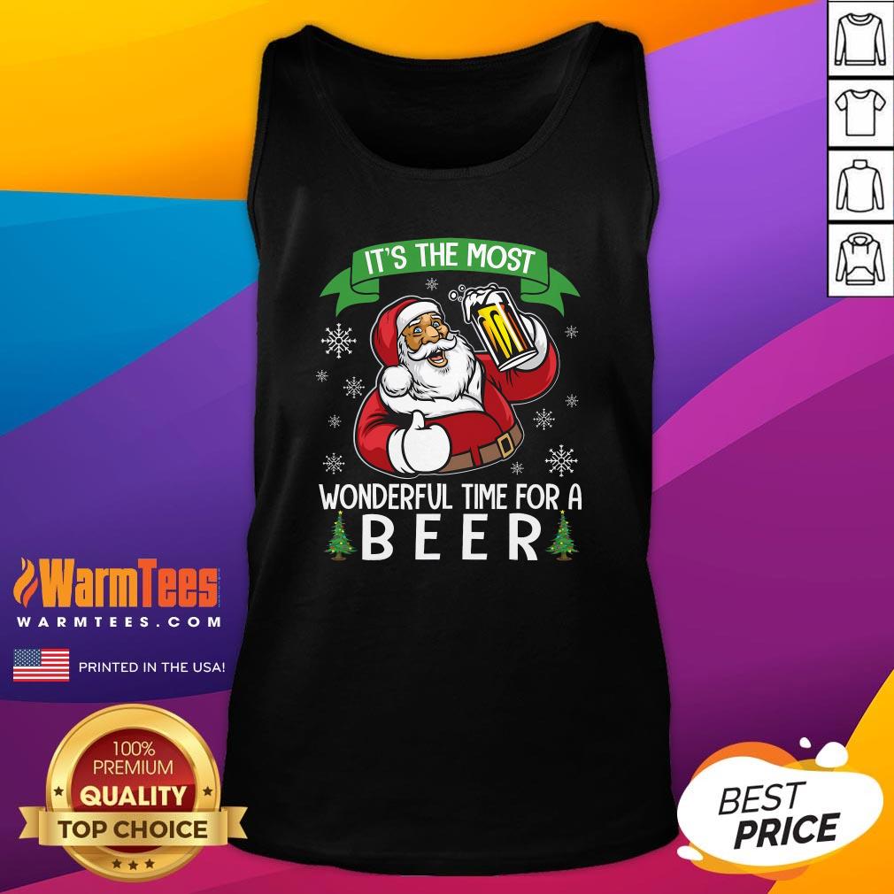Good Santa Drinking Beer It's The Most Wonderful Time For A Beer Tank-Top