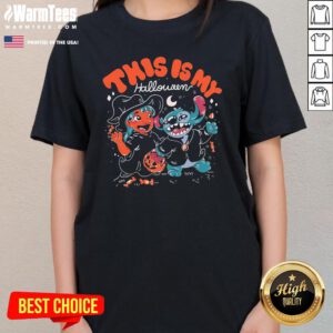Happy This Is My Halloween Lilo And Stitch Ladies-Tee