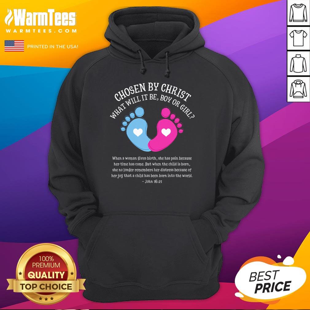 Nice Gender Reveal Baby Shower Jesus Bible John 1621 Hoodie