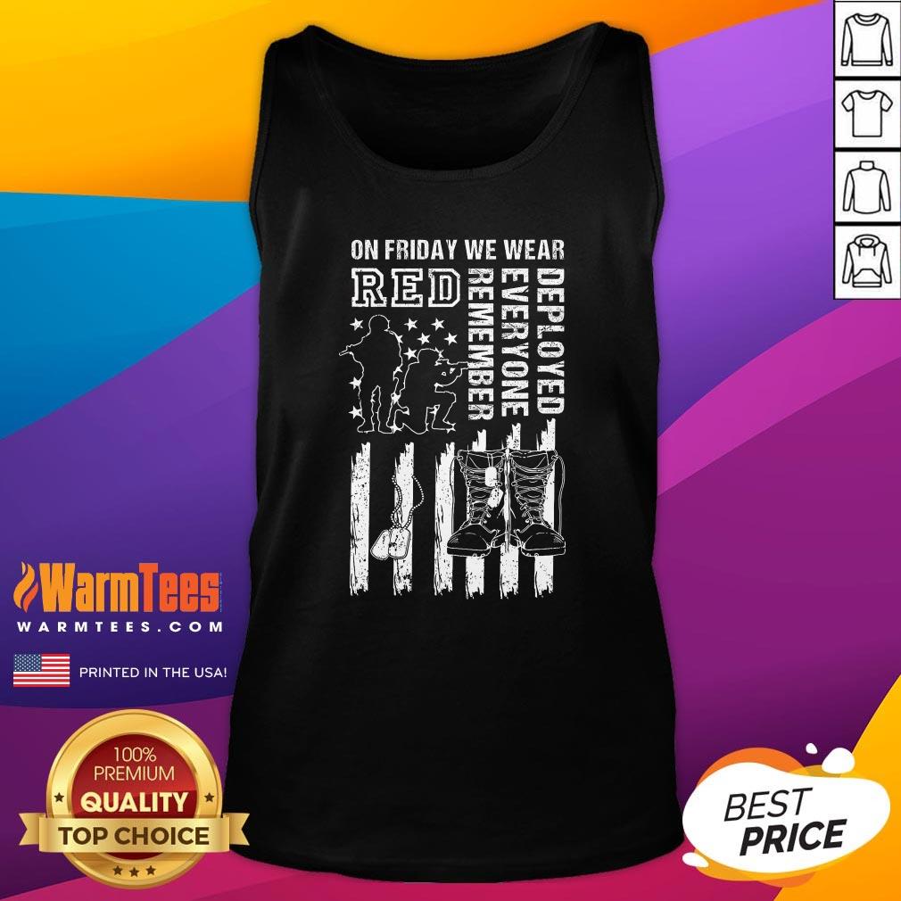 Nice On Friday We Wear Red American Flag Military Supportive Tank-Top