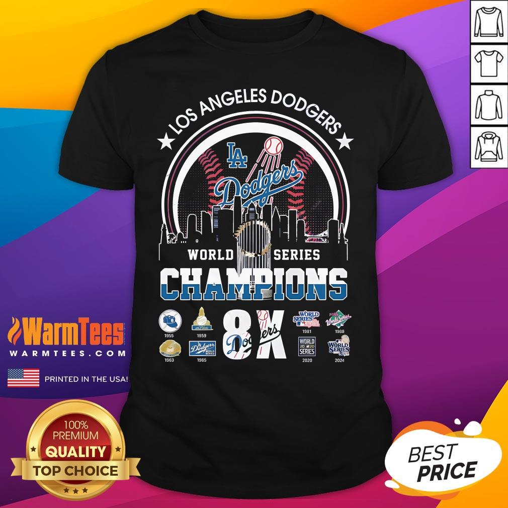 Official MLB Los Angeles Dodgers 8-Time World Series Champions 2024 T-Shirt